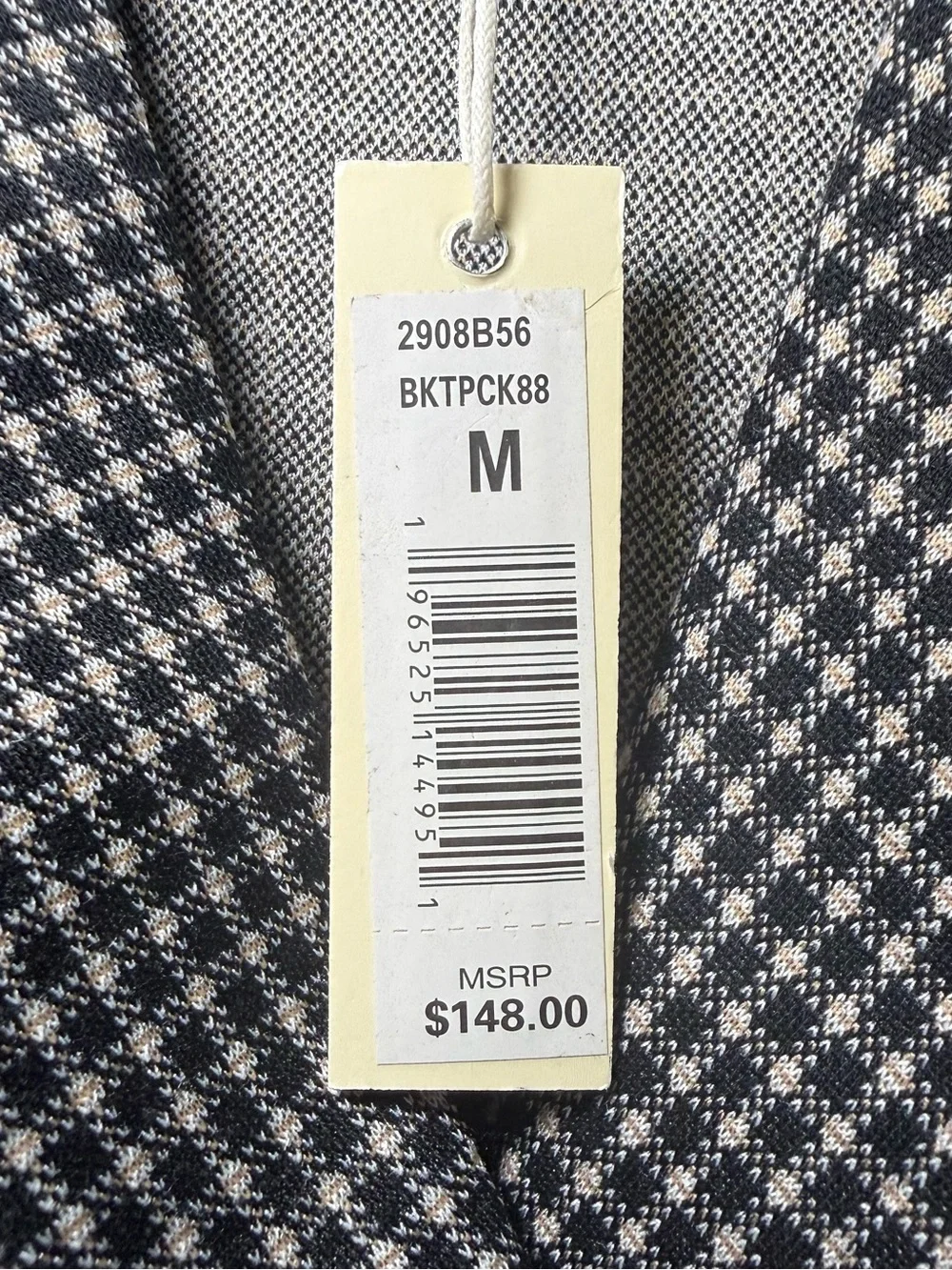 NWT Max Studio Checked Midi Blazer Dress Faux Wrap Long Sleeve Belted Business - Picture 6 of 15